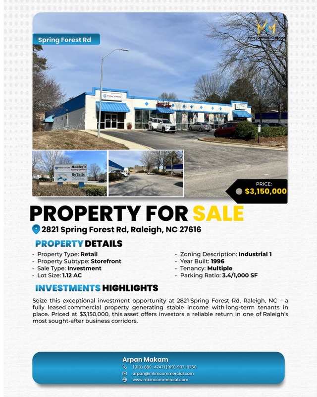 2821 Spring Forest Rd Spring Forest Road , Raleigh, NC, 27616
