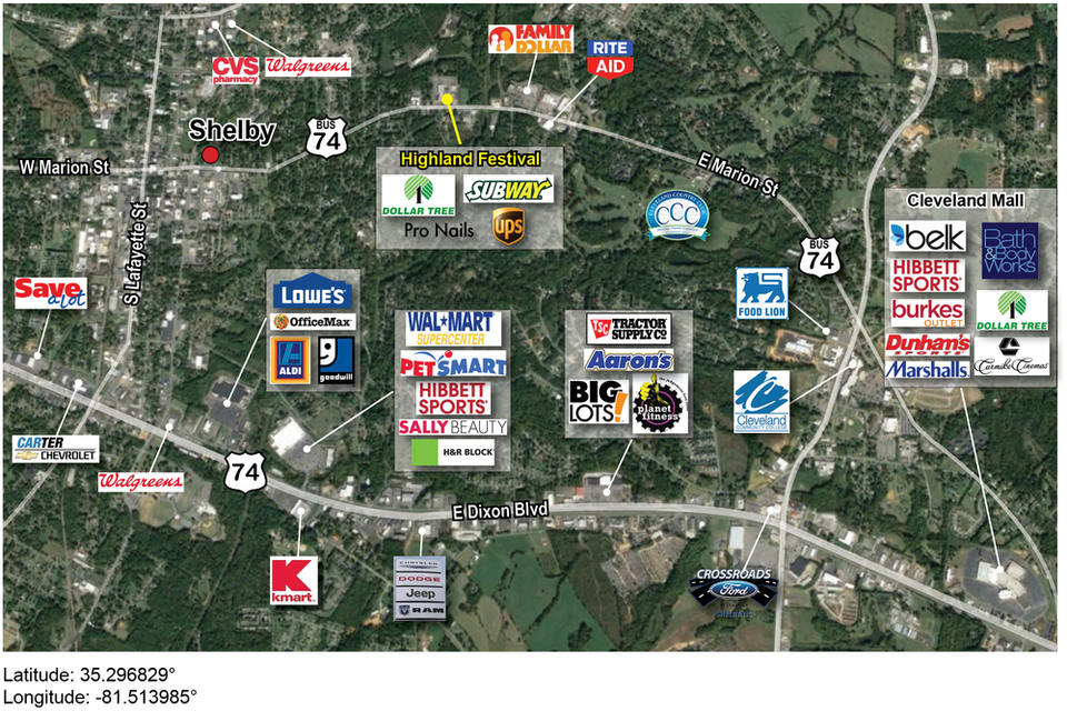 Former Lowe S Food Anchored Center 1145 E Marion Street Shelby Nc 28150