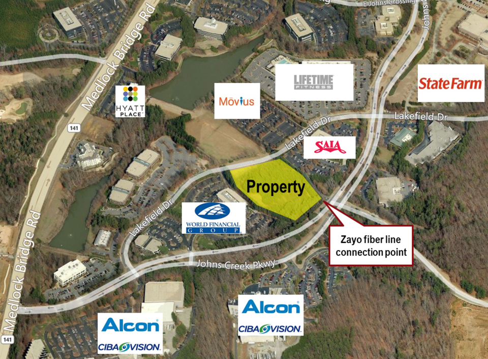 Office development site in Johns Creek, GA 11315 Johns Creek Parkway