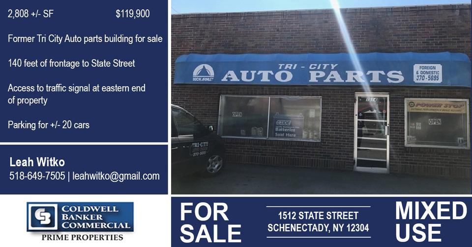 2800 sf block building for SALE State Street, Schenectady, NY 1512
