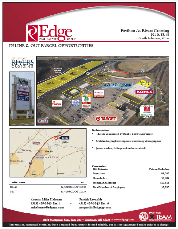 Available Space in Target, Kohl's & Lowe's Anchored Center I71 & SR